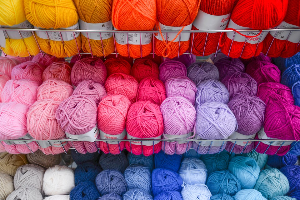multicoloured balls of wool for knitting