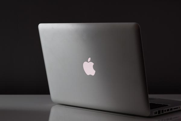 Rear view of MacBook
