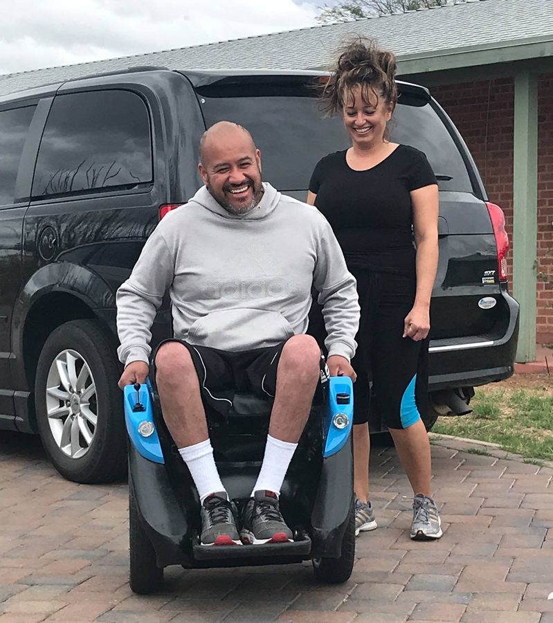 Out and about and testing the Omeo personal mobility device in Tucson, Arizona.