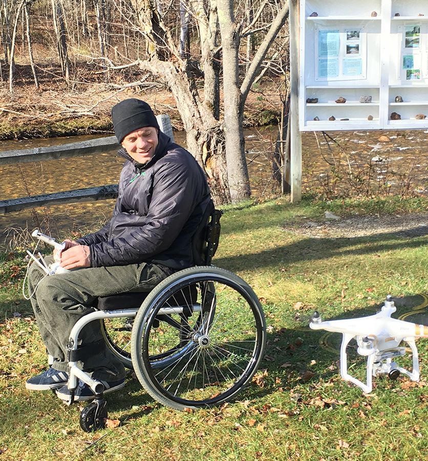 With his drones, Cameron Shaw-Doran can explore places previously inaccessible to him.