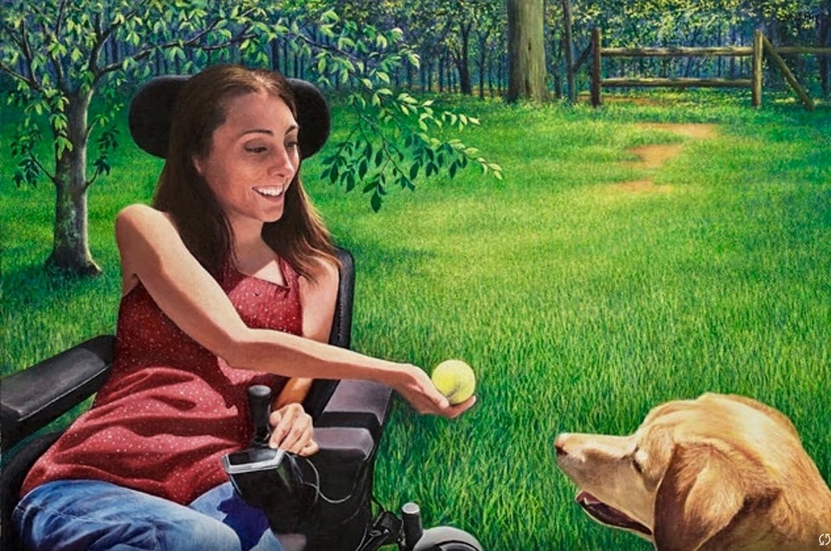 This painting is called “Steph and Izzy” and was created by Murphy for an exhibition called, “Overcoming Barriers.” It received a special governor’s citation.