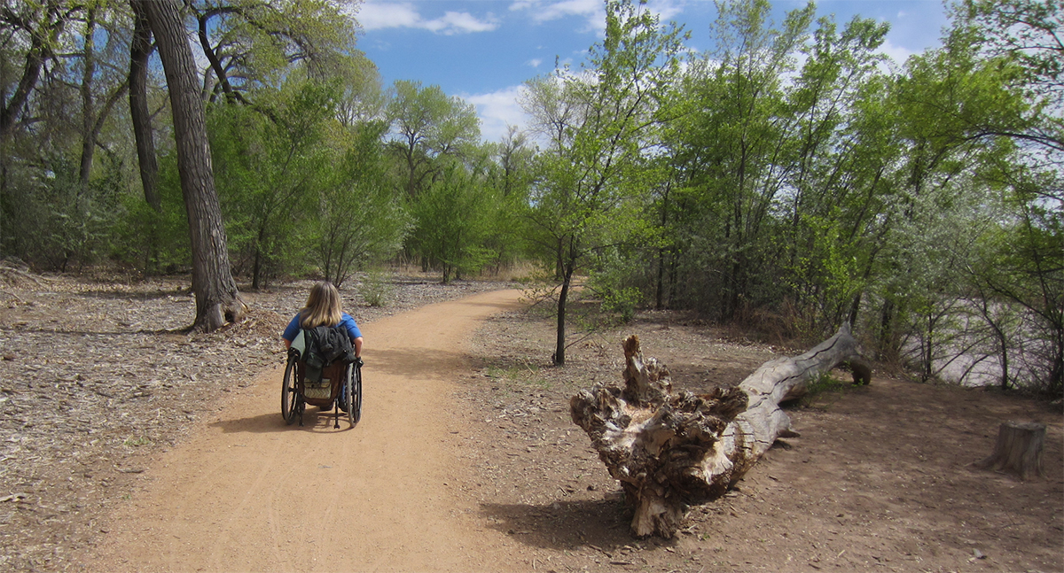 Terri O’Hare enjoys the trail that her advocacy helped to make accessible.